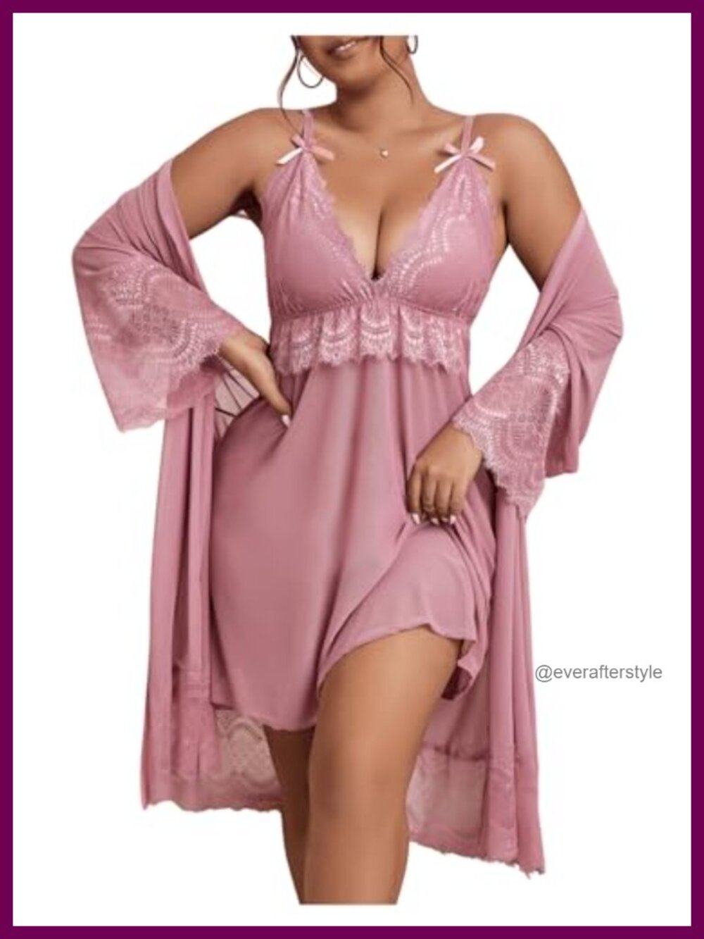 Lace Sleepwear Robe Set Silk Camisole Nightgown Loungewear